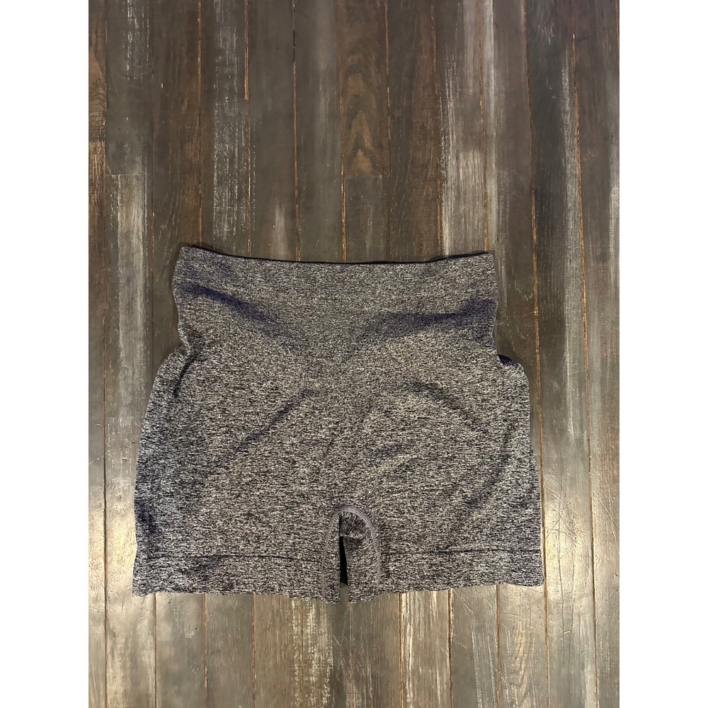 Unbranded Womens Gray Marled Seamless High Waisted Athletic Biker‎ Shorts